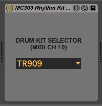 User interface for MC303 Rhythm Kit Selector